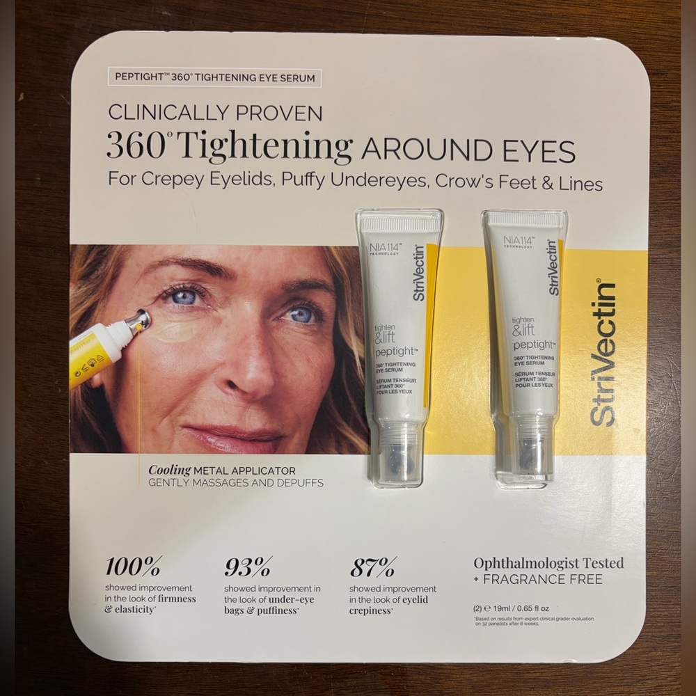 NWT StriVectin PEPTIGHT 360° Tightening Eye Serum 2-Pack 0.65oz